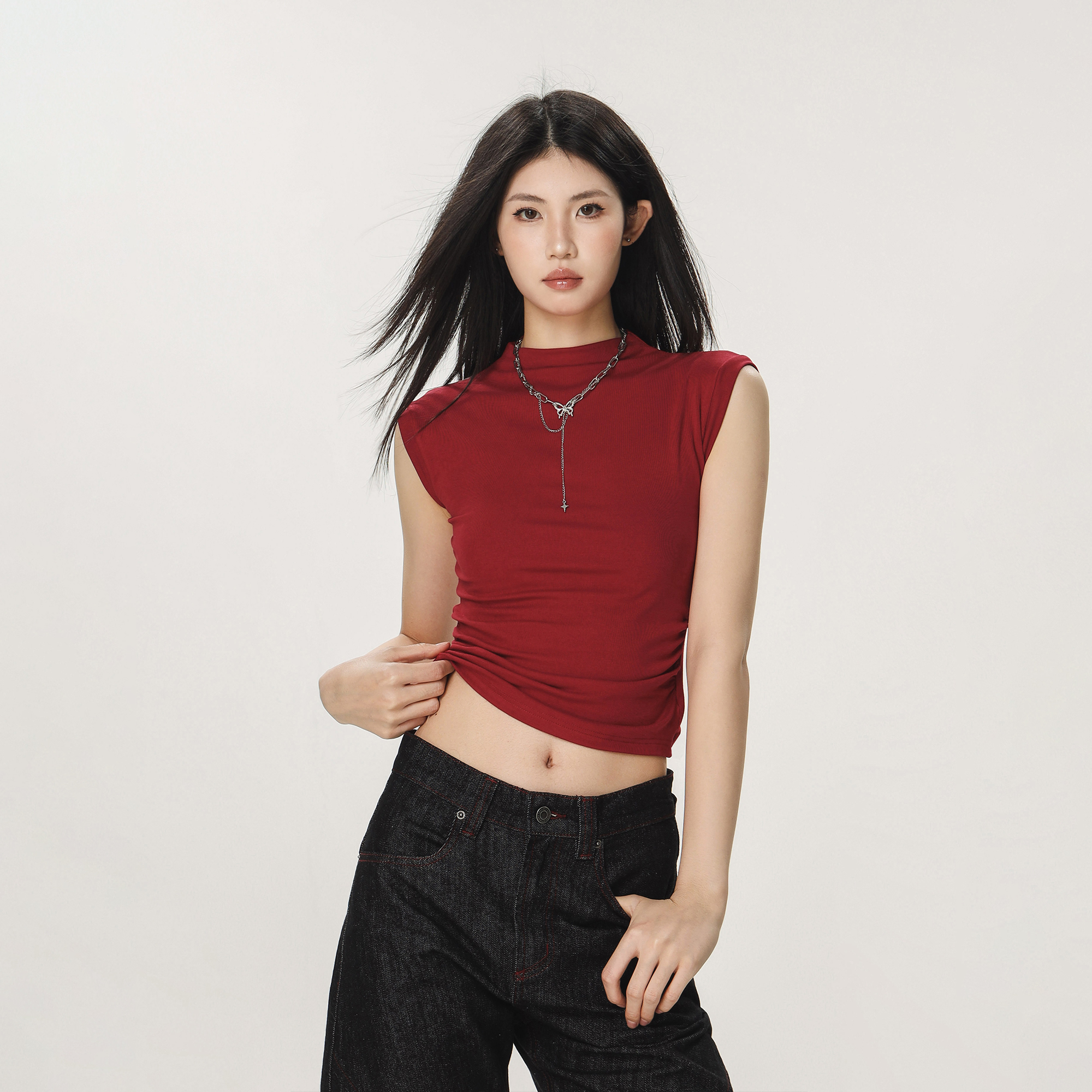 Y2K Casual Sleeveless Top for Women - High-End Feel Beer Captain American Style Y2K Casual Sleeveless Top for Women - High-End Feel Beer Captain American Style