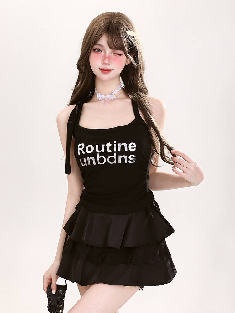 Y2K Halter Neck Sleeveless Summer Tank Top for Women - Hot and Spicy American Style Fashion Essential Y2K Halter Neck Sleeveless Summer Tank Top for Women - Hot and Spicy American Style Fashion Essential