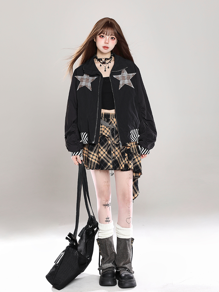 Y2K High-Waisted Irregular Checkered A-Line Half Skirt for Summer 2025 - Slimming Short Skirt for Trendy Millennial Fashion Y2K High-Waisted Irregular Checkered A-Line Half Skirt for Summer 2025 - Slimming Short Skirt for Trendy Millennial Fashion