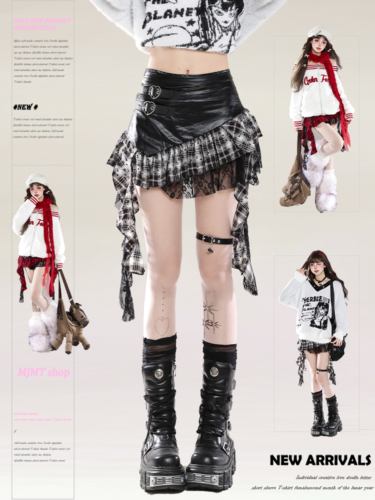 Y2K Irregular Pleated Ruffled A-Line Skirt for Women - Summer Fashion Short Skirt Y2K Irregular Pleated Ruffled A-Line Skirt for Women - Summer Fashion Short Skirt