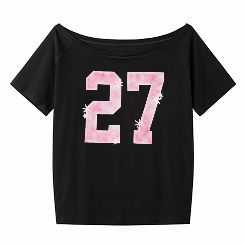 Y2K Off-Shoulder Red T-Shirt for Summer, Loose Fit Short-Sleeve Top with Digital Print, Spicy Girl American Style Y2K Off-Shoulder Red T-Shirt for Summer, Loose Fit Short-Sleeve Top with Digital Print, Spicy Girl American Style