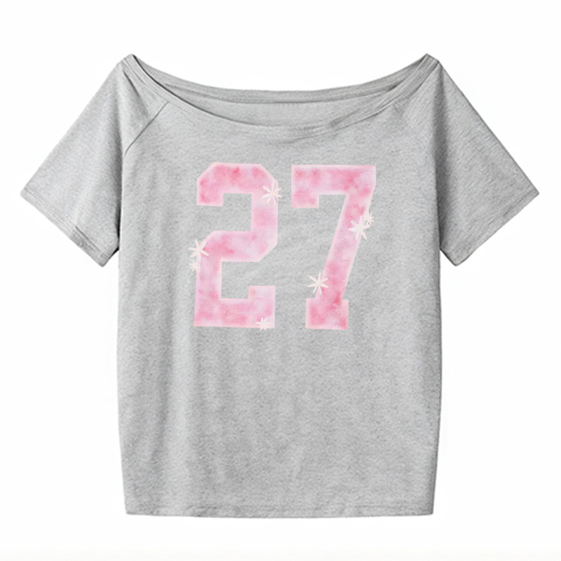 Y2K Off-Shoulder Red T-Shirt for Summer, Loose Fit Short-Sleeve Top with Digital Print, Spicy Girl American Style Y2K Off-Shoulder Red T-Shirt for Summer, Loose Fit Short-Sleeve Top with Digital Print, Spicy Girl American Style