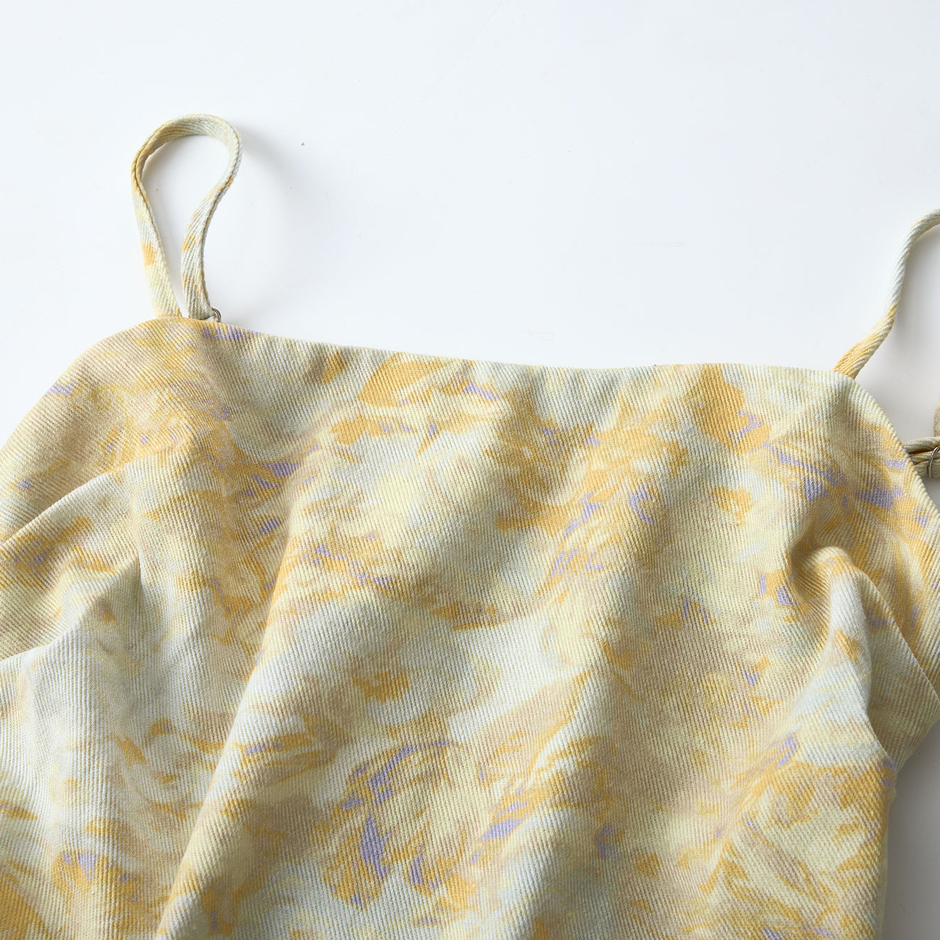 Yellow Gradient Waist-Cinching Camisole with Hair Tie - Unique Summer Vacation Style Sweet Top for Women Yellow Gradient Waist-Cinching Camisole with Hair Tie - Unique Summer Vacation Style Sweet Top for Women