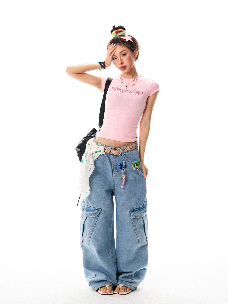 Yellow Rhinestone Short Sleeve T-Shirt for Women, Slim-Fit Cropped Top, Summer Fashion, Trendy Y2K Style Yellow Rhinestone Short Sleeve T-Shirt for Women, Slim-Fit Cropped Top, Summer Fashion, Trendy Y2K Style