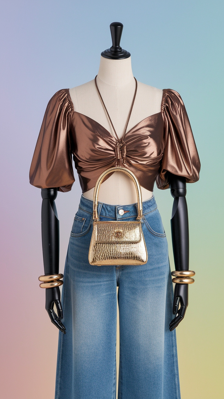 Stylish Metallic Gold Purse Outfit for Every Occasion outfit idea