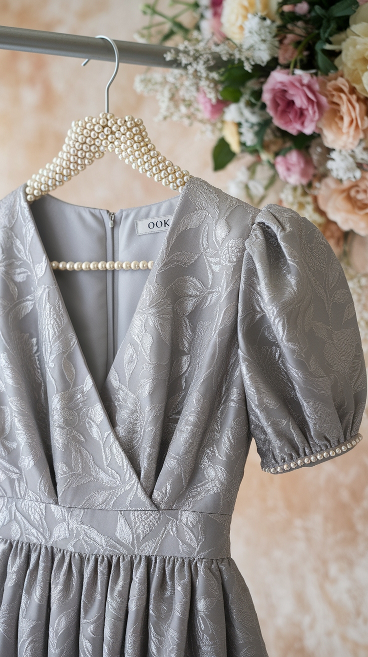 The Elegance of a Metallic Jacquard Dress for Events outfit idea