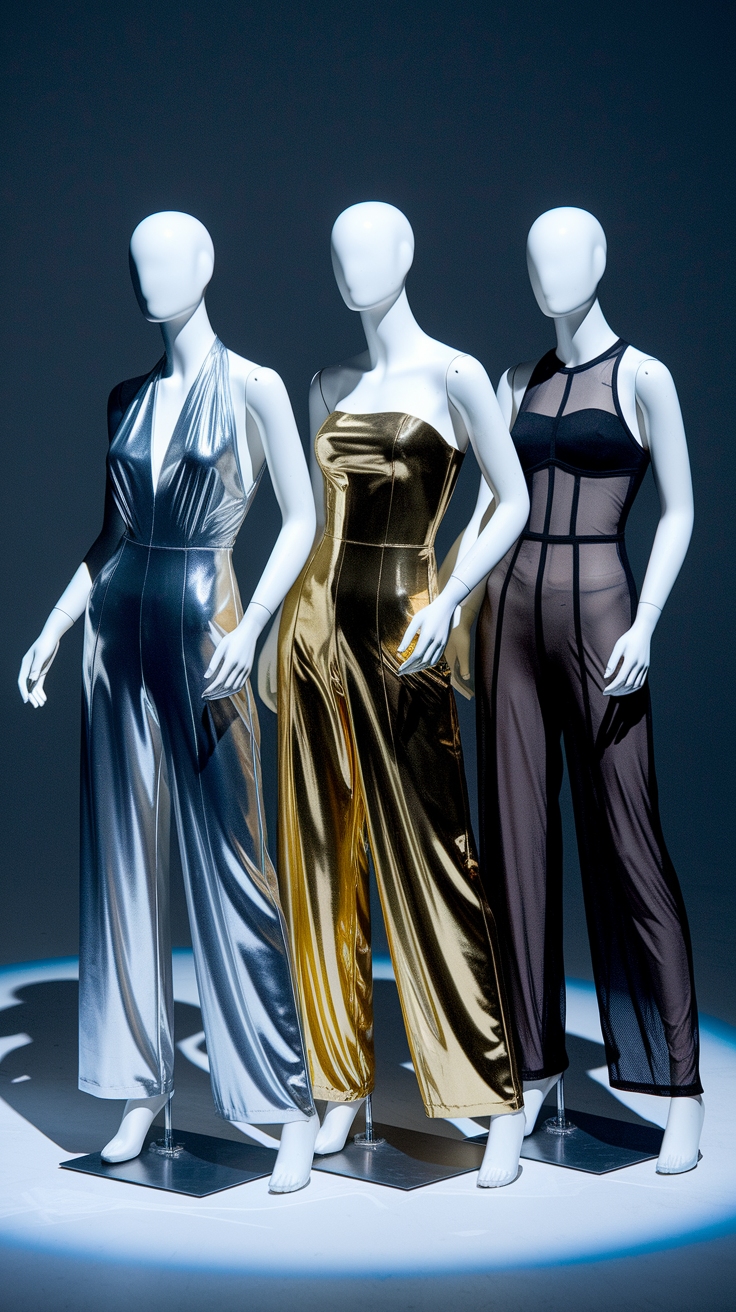 Why You Need Metallic Jumpsuits in Your Closet Now outfit idea