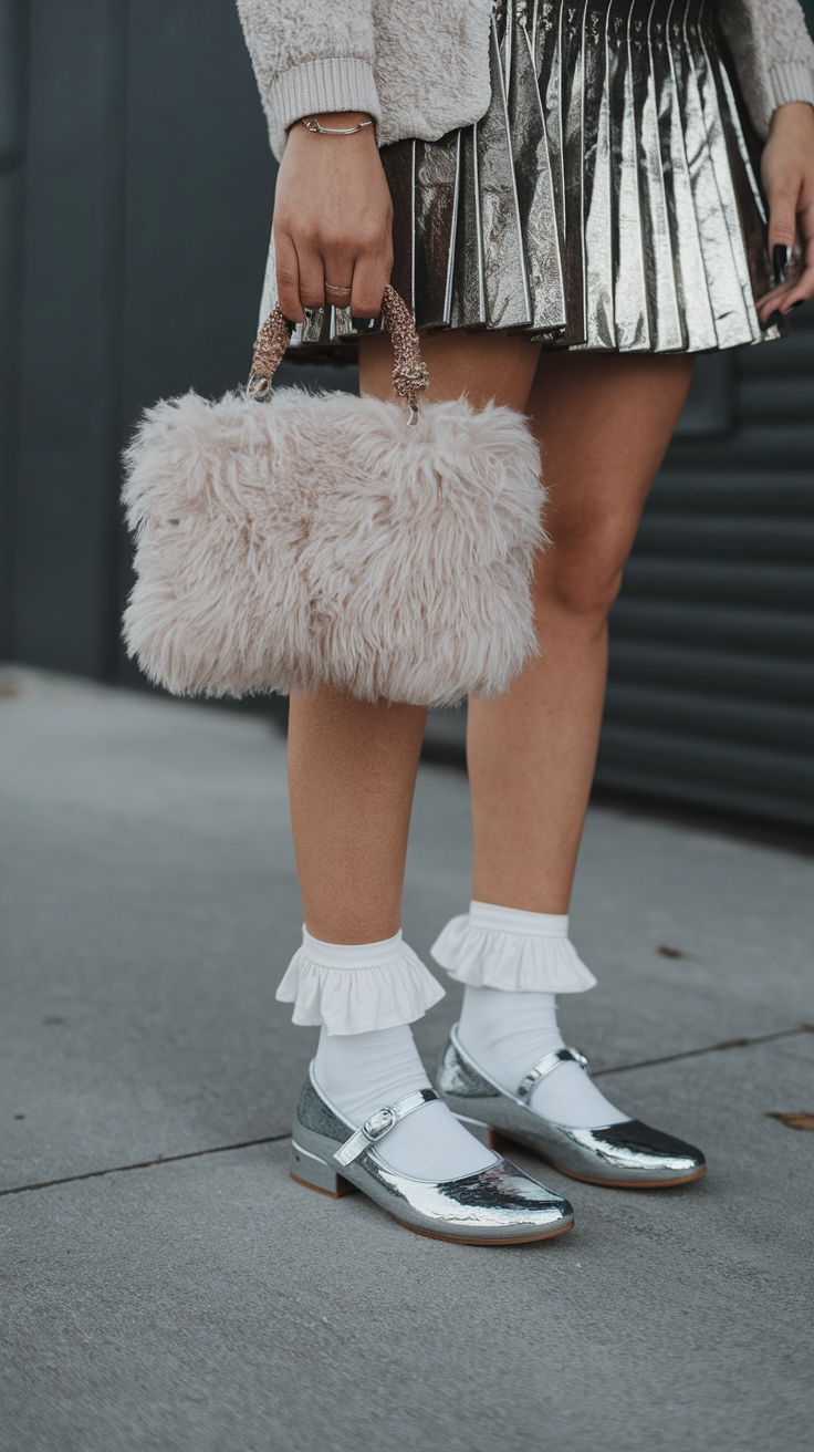 Chic Metallic Mary Janes Outfit for Casual Days outfit idea