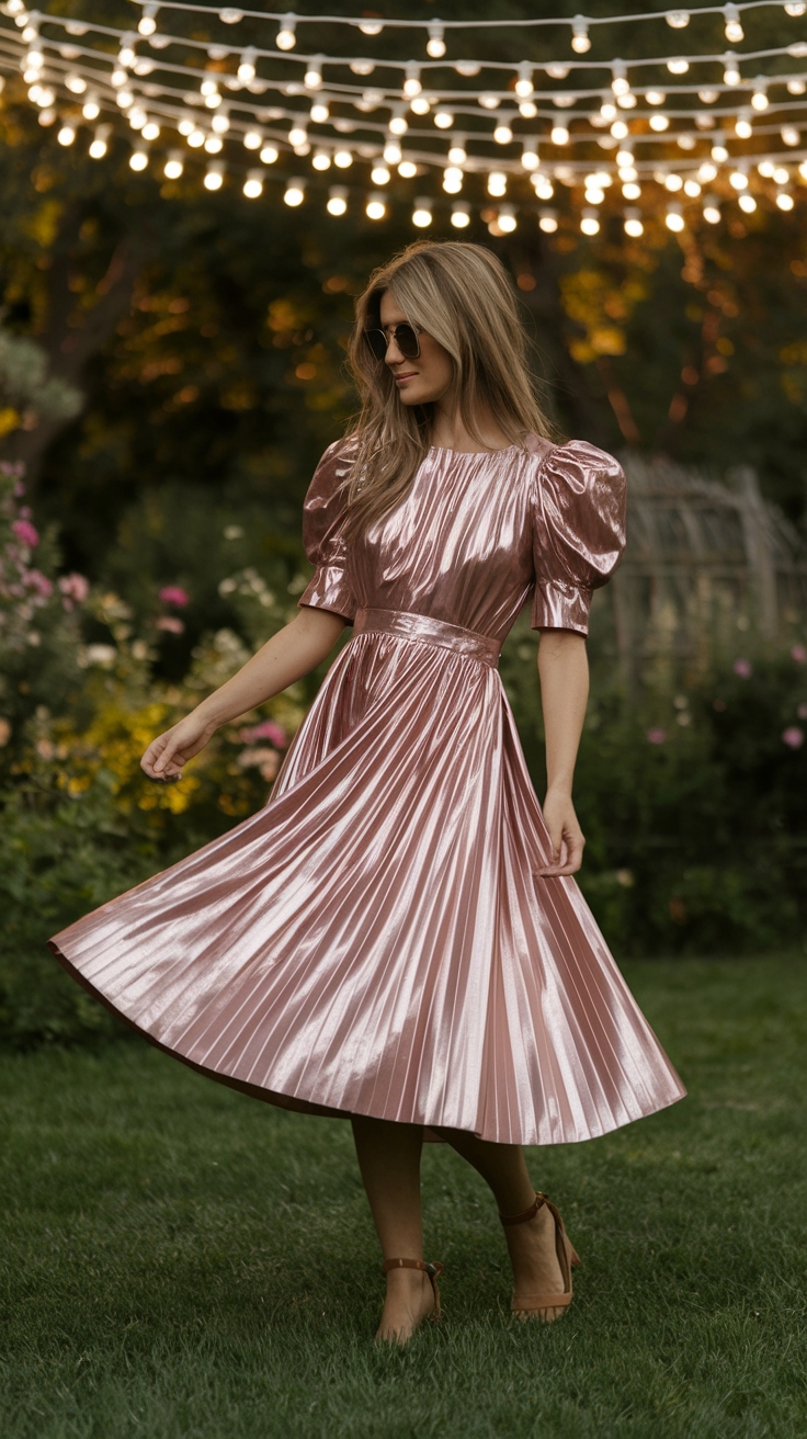 Chic Choices for Your Metallic Midi Dress Collection outfit idea