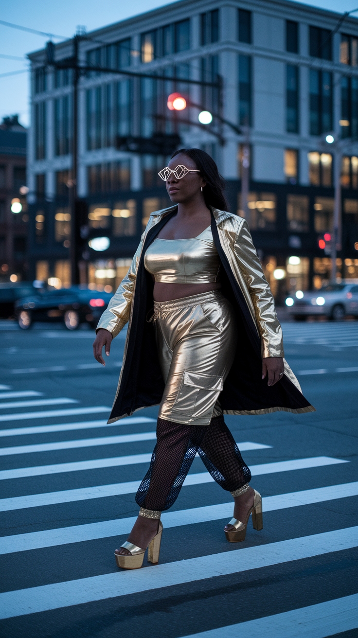Must-Have Metallic Outfits for Black Women this Season outfit idea
