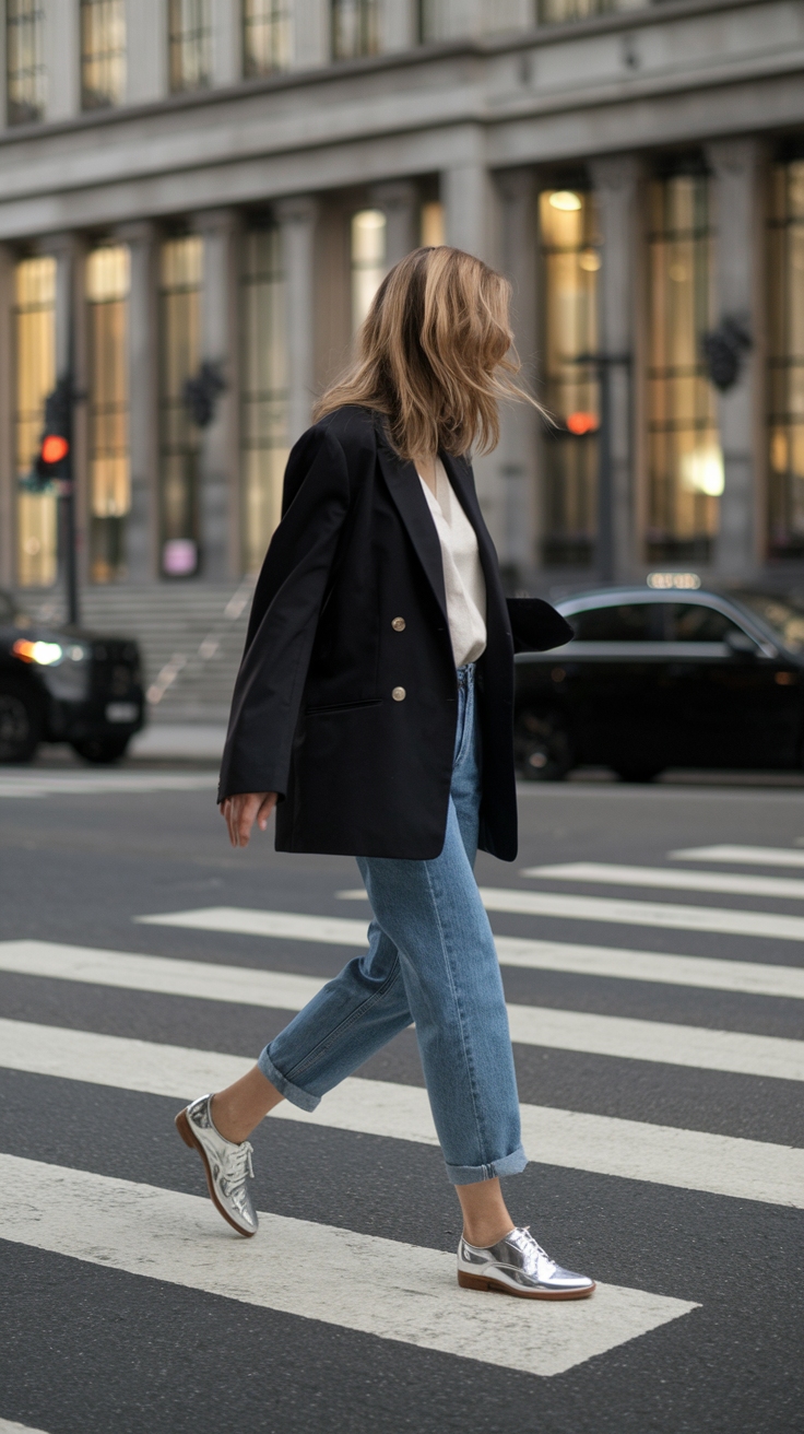 Styling Metallic Oxford Shoes Outfit for a Modern Look outfit idea