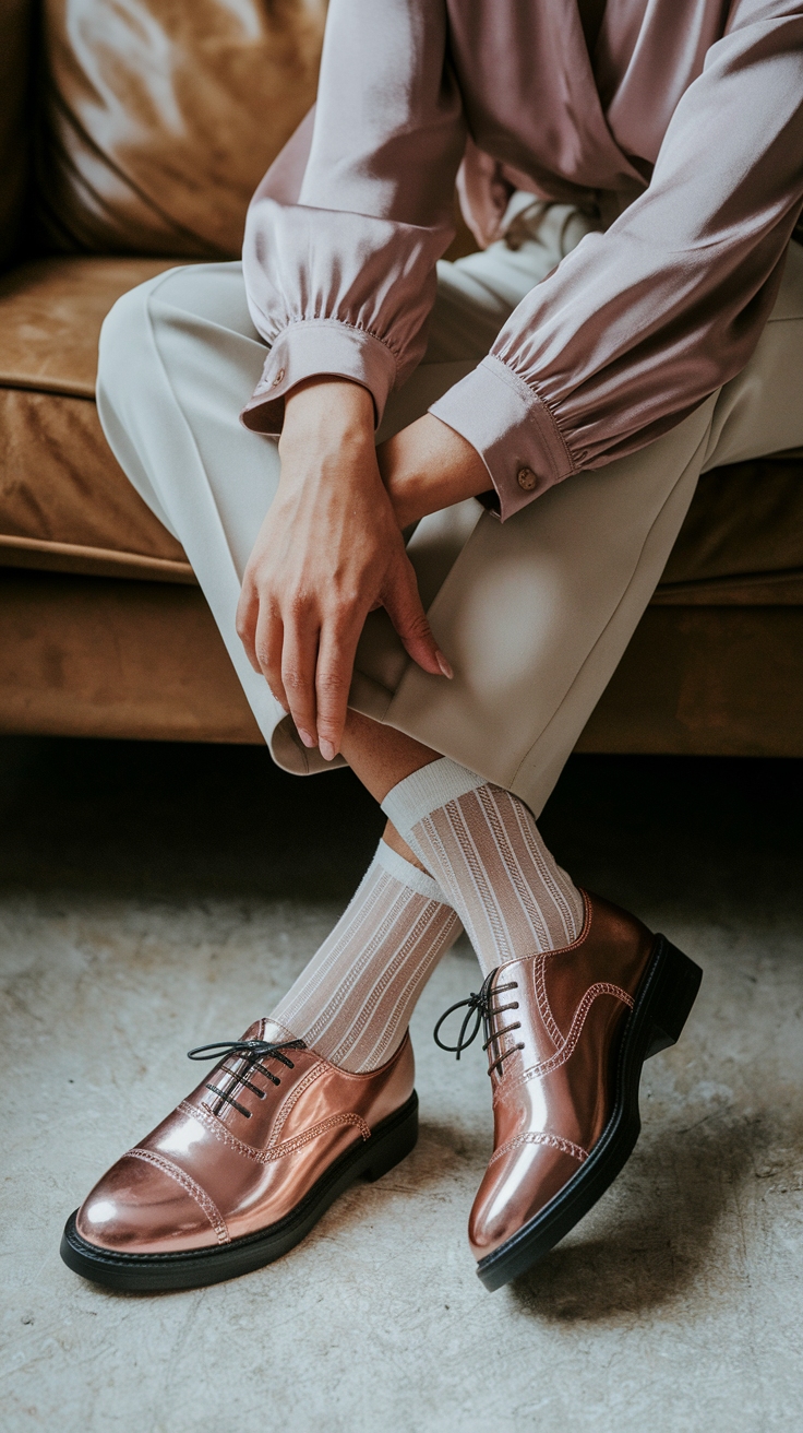 Fashion-forward Metallic Oxfords Outfit for Every Style outfit idea