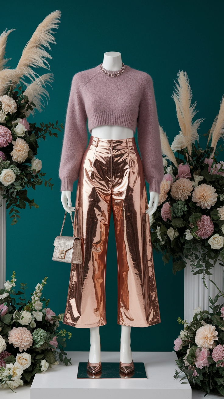 Fashion-Forward Metallic Pant Outfit Combinations outfit idea
