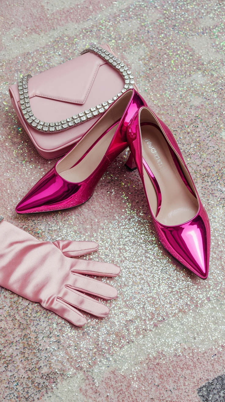 How to Create a Chic Metallic Pink Heels Outfit outfit idea