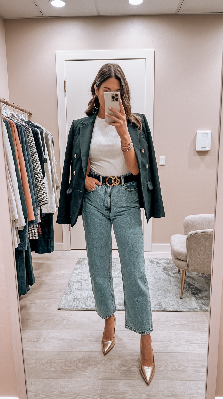 Stylish Metallic Pumps Outfit for Elegant Evenings outfit idea