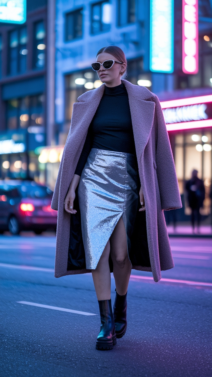 Fun Metallic Skirt Outfit Ideas for Every Occasion outfit idea