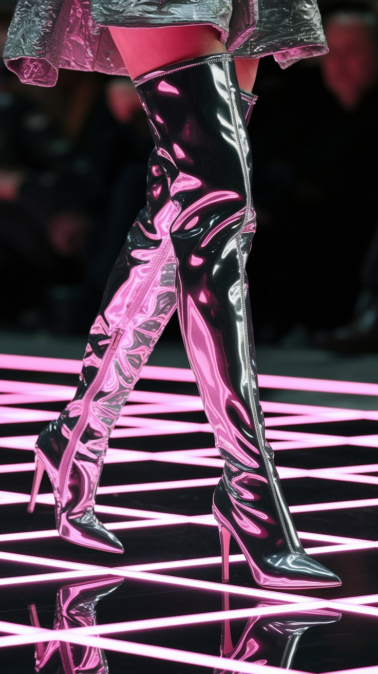 Styling Metallic Thigh High Boots for Any Occasion outfit idea
