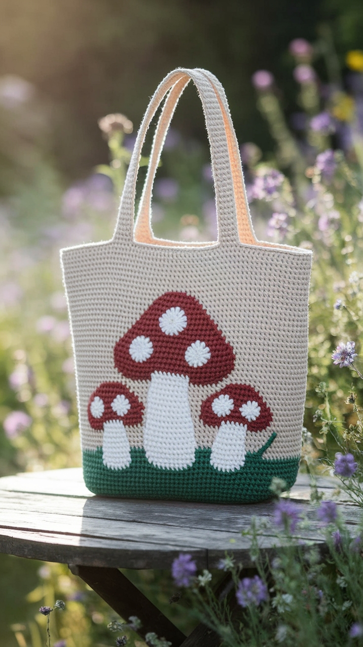 Mushroom Tote Bag Crochet Inspiration outfit idea