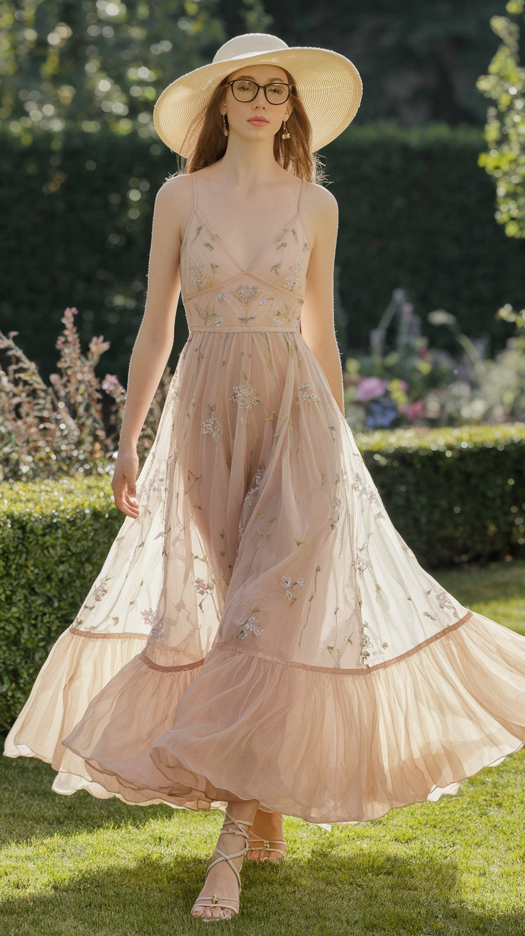 Elegant and Ethereal Organza Maxi Dress for Special Events outfit idea