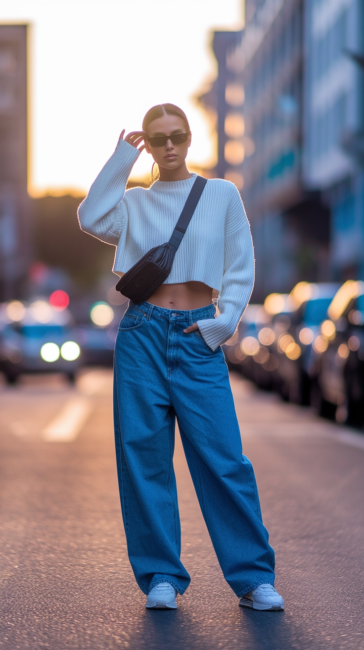Outfit Inspo Blue Baggy Jeans: Casual and Cool Styles outfit idea