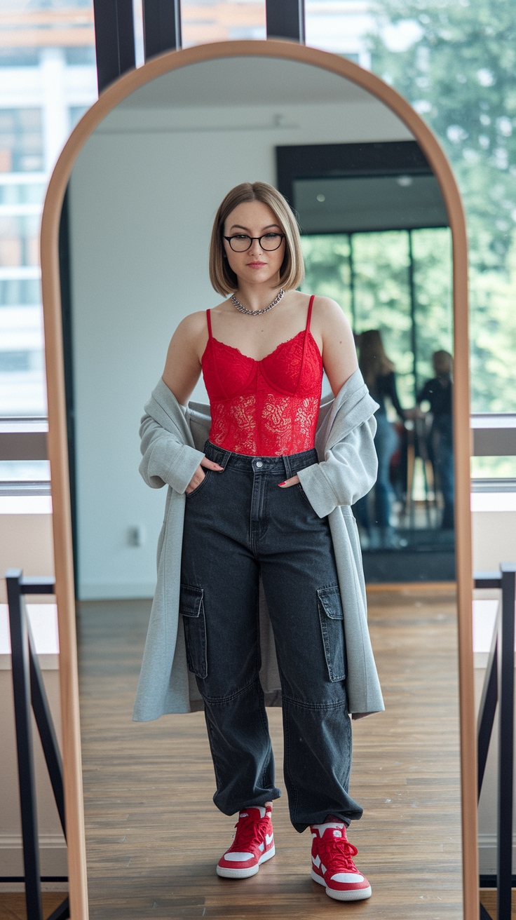 Red Lace Tank Top Outfit Ideas for Every Occasion outfit idea