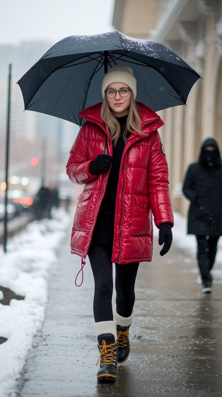 Layering Tips for a Red Parka Outfit This Winter outfit idea