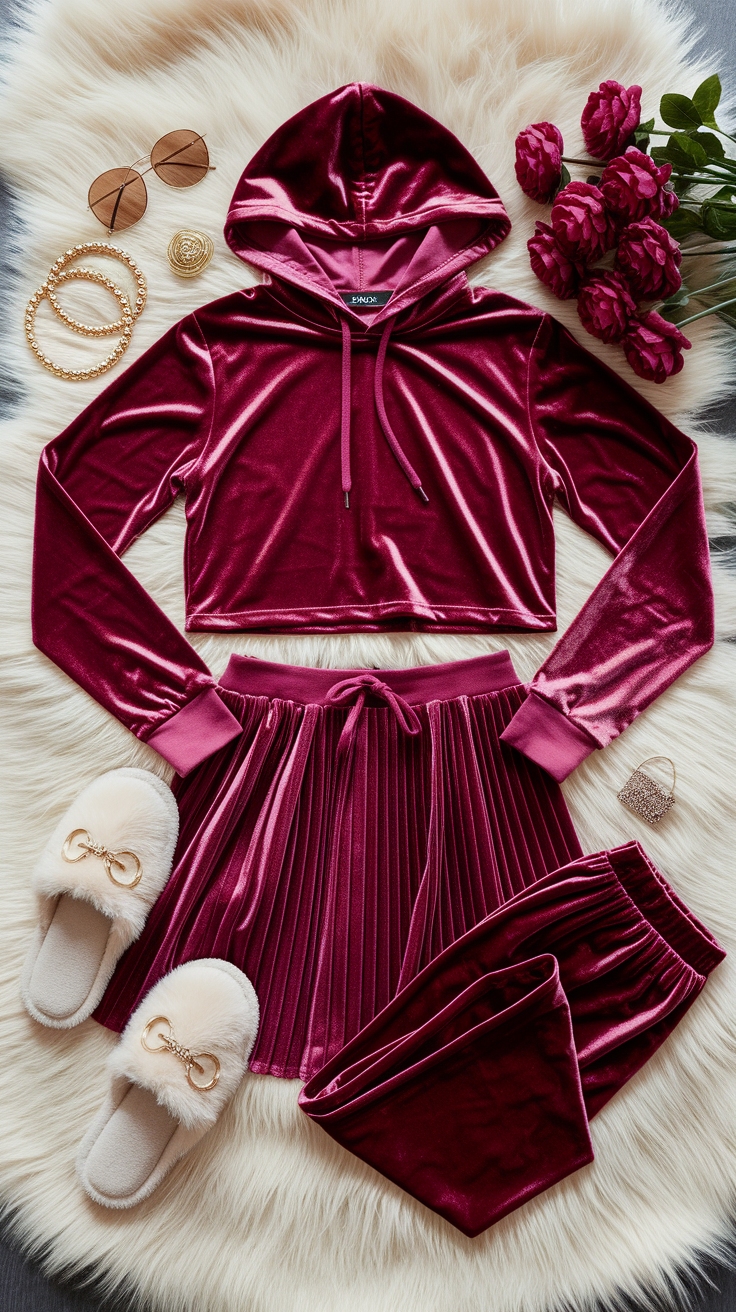Styling Red Velvet Clothes for a Luxe Look outfit idea