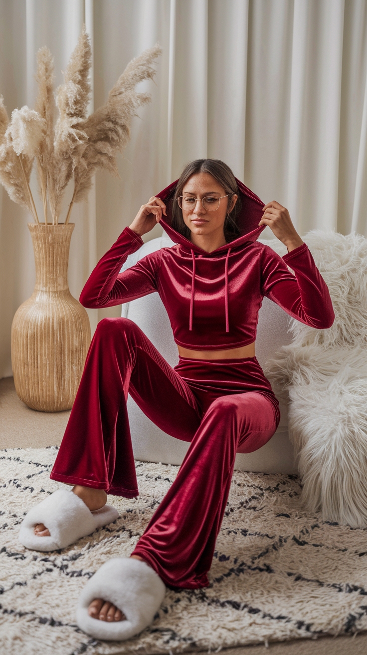 Elevate Your Style with a Red Velvet Outfit outfit idea