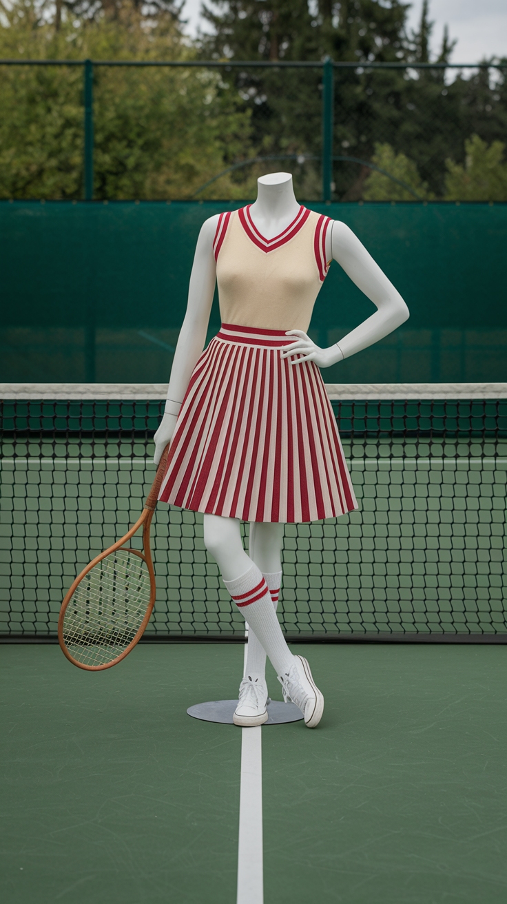 Sporty and Stylish Retro Tennis Outfit Women Love outfit idea