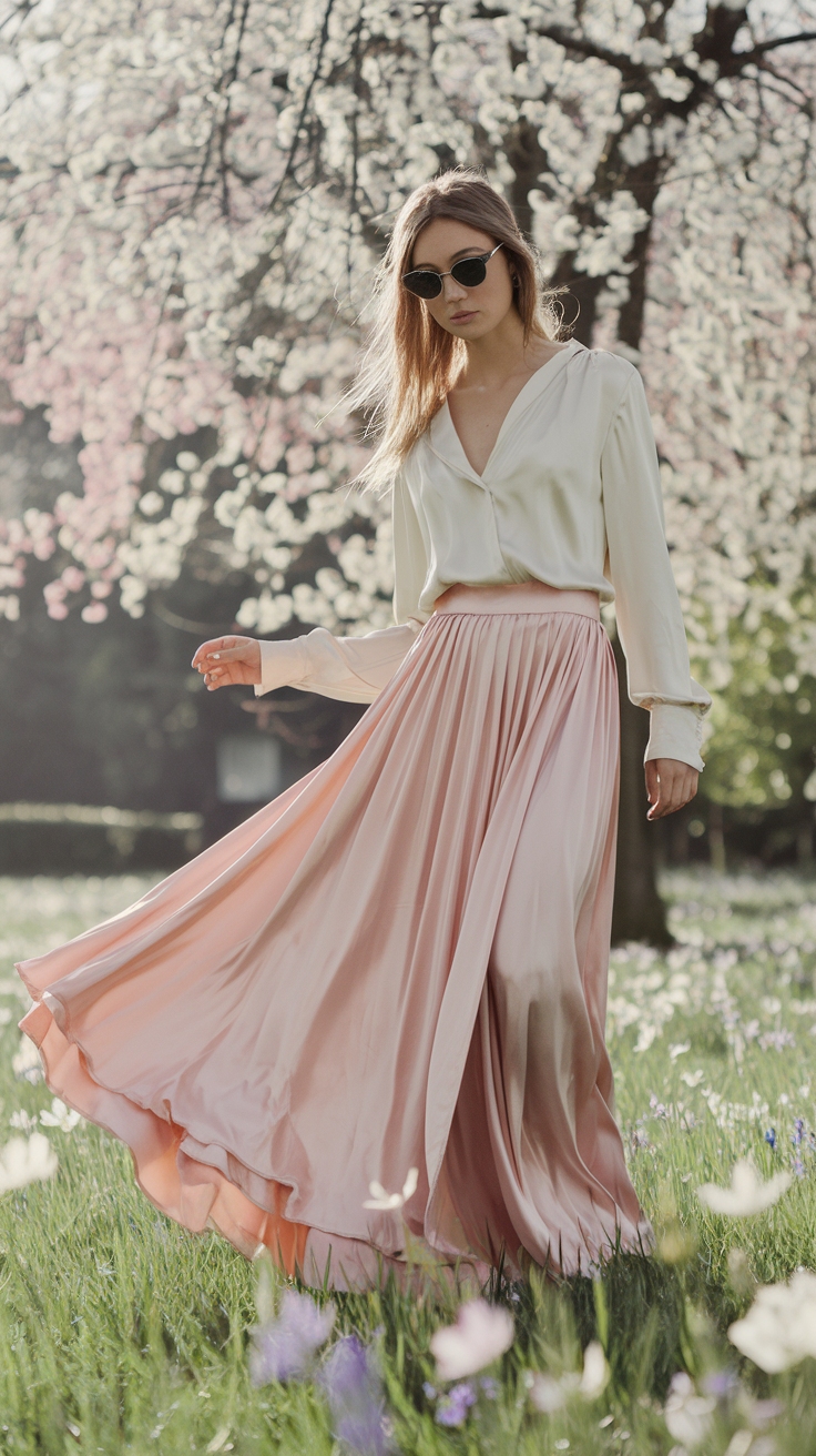 Satin Maxi Skirt Outfit Spring Trends You’ll Love outfit idea