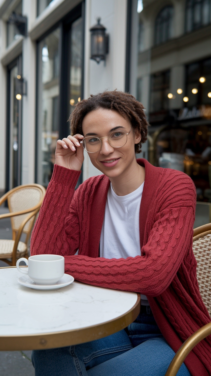 Sezane Red Cardigan: Chic and Cozy outfit idea