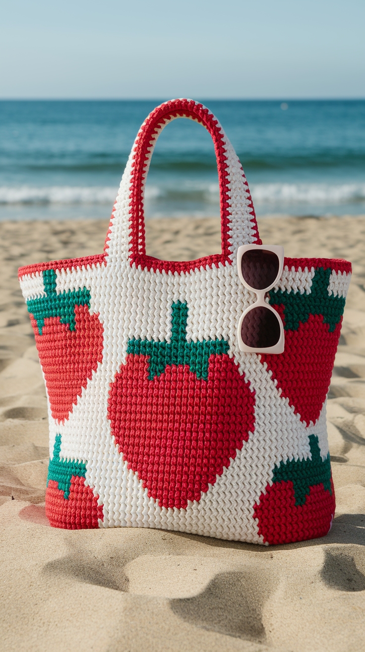 Strawberry Tote Bag Crochet Ideas to Try outfit idea