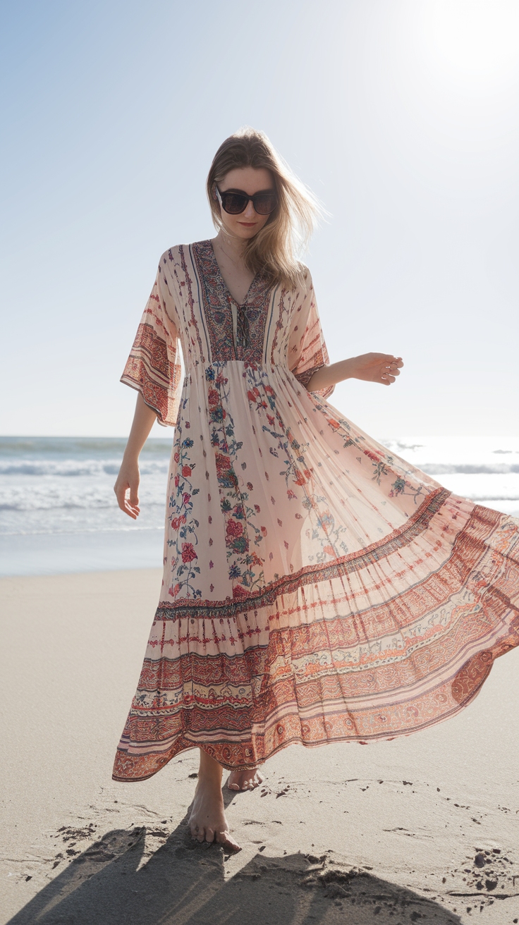 Summer Maxi Dress Boho Vibes: Embrace the Relaxed Style outfit idea