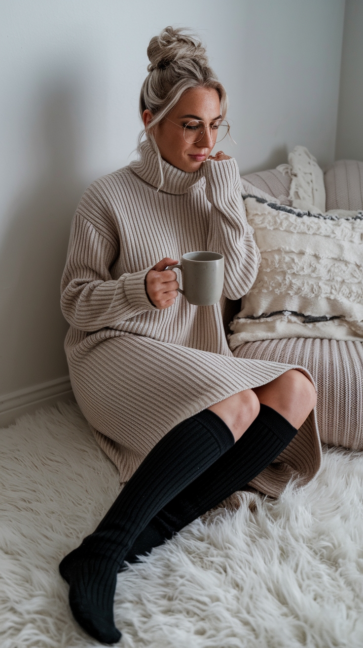 Sweater Dresses Maxi: Cozy Chic for Transitional Weather outfit idea