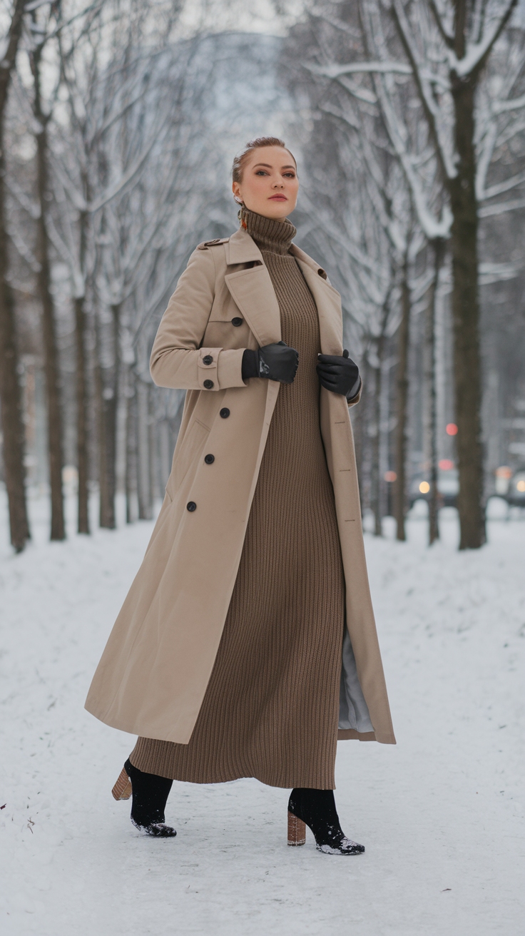 Staying Warm in Gorgeous Winter Maxi Dresses outfit idea