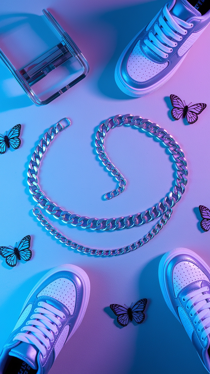 Fashionable Y2K Chain Belt Styles outfit idea