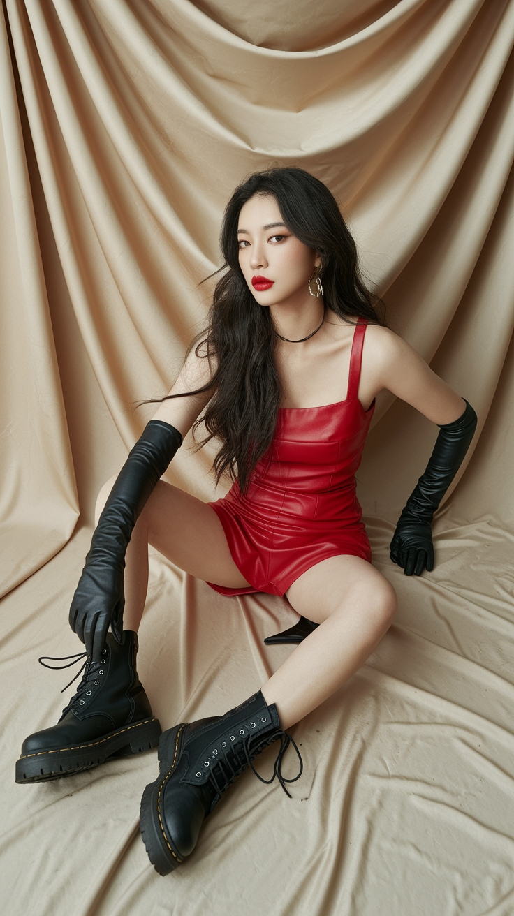 Yunjin Lesserafim Red: A Bold Statement in Fashion outfit idea