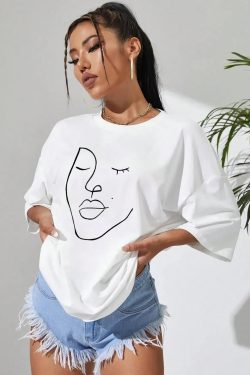 Style Core Aesthetics, New Style Trends - Abstract Woman Face Tee