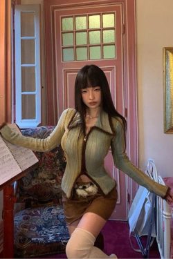 Style Core Aesthetics, New Style Trends - Acubi Fluffy Double Zip-Up Cardigan