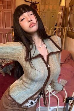 Style Core Aesthetics, New Style Trends - Acubi Fluffy Double Zip-Up Cardigan