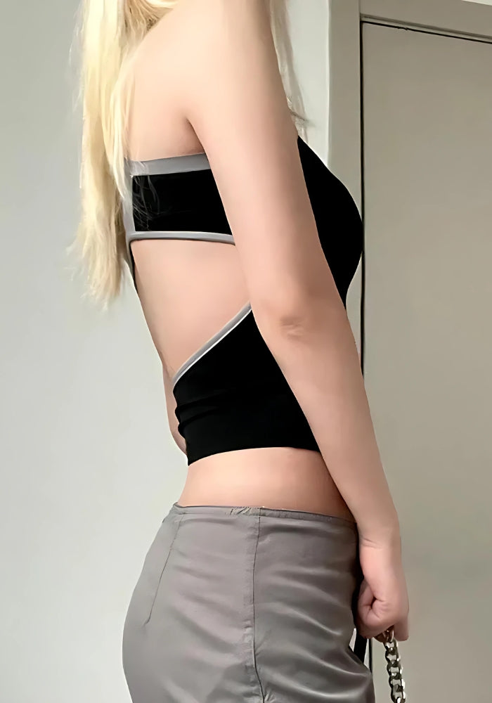 Style Core Aesthetics, New Style Trends - Acubi Open Back Zip-Up Top Style Core Aesthetics, New Style Trends - Acubi Open Back Zip-Up Top