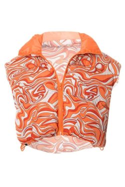 Style Core Aesthetics, New Style Trends - All Over Print Lapel Neck Sleeveless Jacket