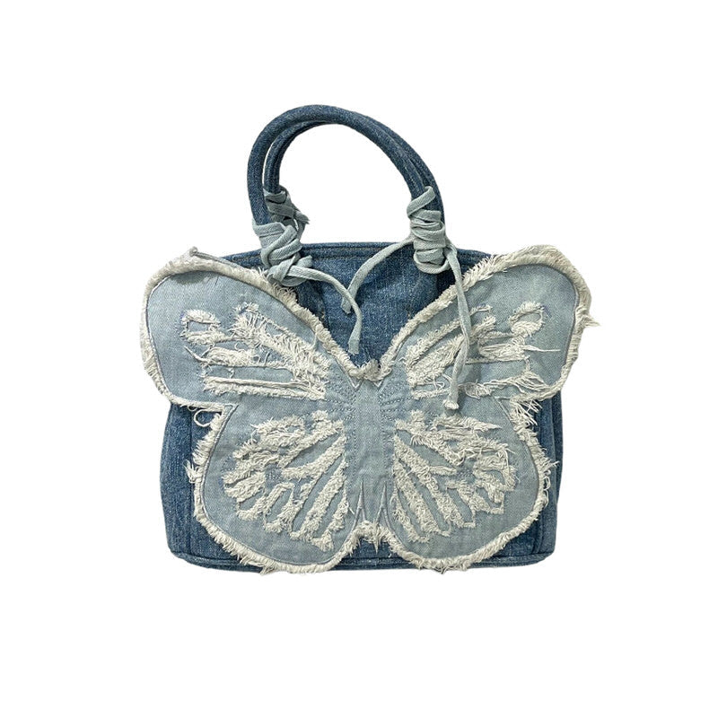 Style Core Aesthetics, New Style Trends - Ariella | Sac Papillon en Denim Y2K Style Core Aesthetics, New Style Trends - Ariella | Sac Papillon en Denim Y2K