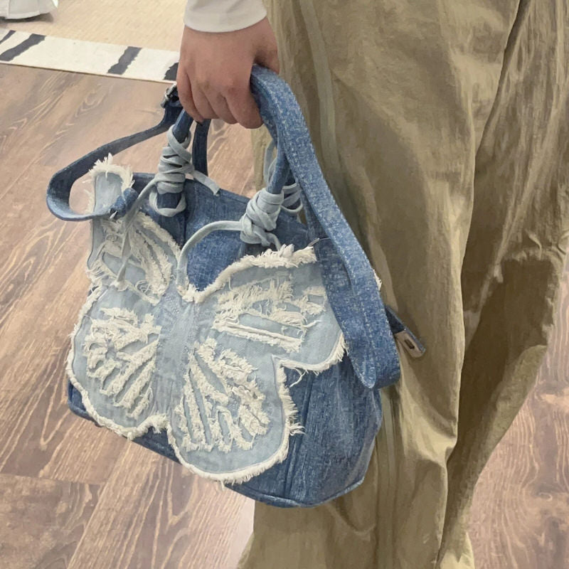 Style Core Aesthetics, New Style Trends - Ariella | Sac Papillon en Denim Y2K Style Core Aesthetics, New Style Trends - Ariella | Sac Papillon en Denim Y2K