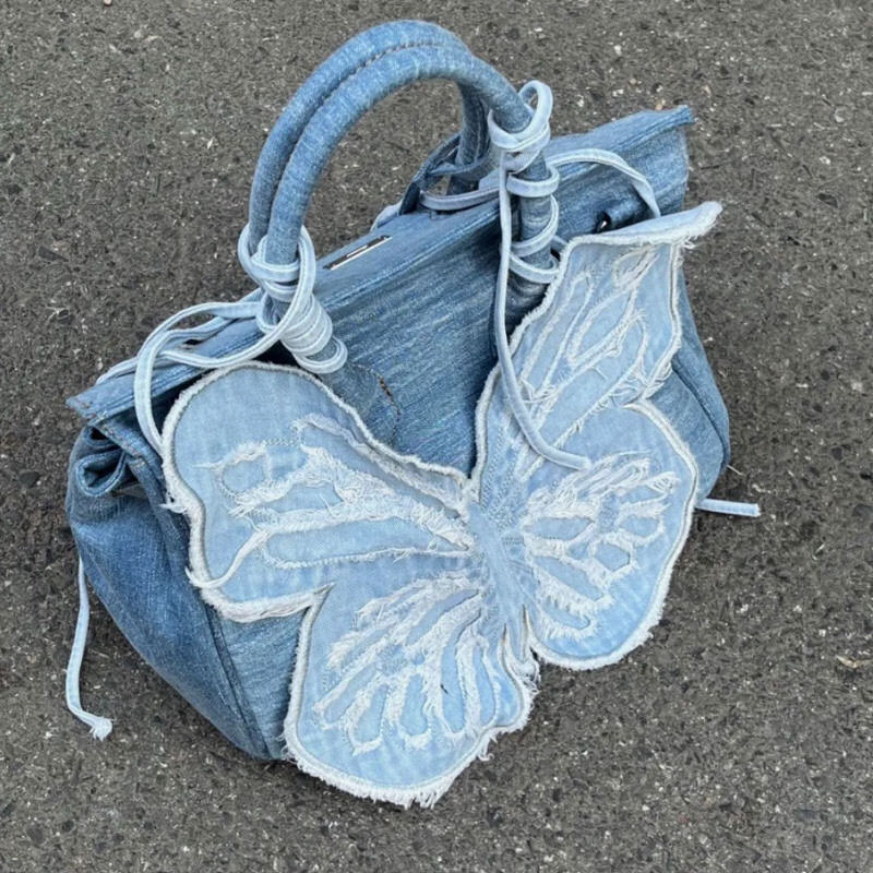 Style Core Aesthetics, New Style Trends - Ariella | Sac Papillon en Denim Y2K Style Core Aesthetics, New Style Trends - Ariella | Sac Papillon en Denim Y2K