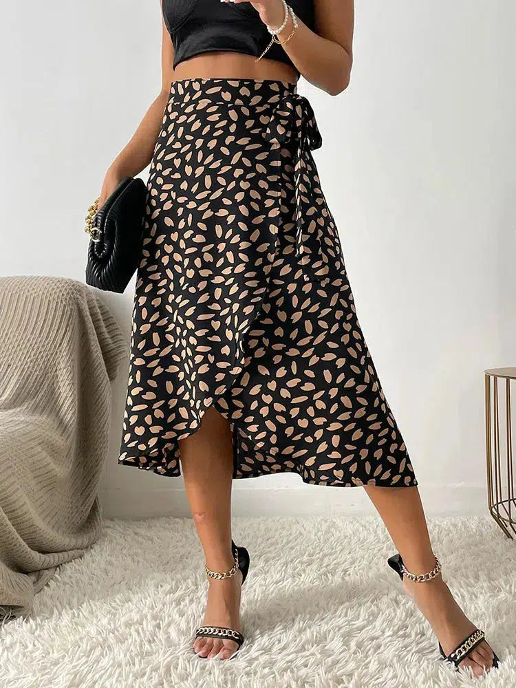 Style Core Aesthetics, New Style Trends - Asymmetric Tie Side Wrap Midi Skirt Style Core Aesthetics, New Style Trends - Asymmetric Tie Side Wrap Midi Skirt