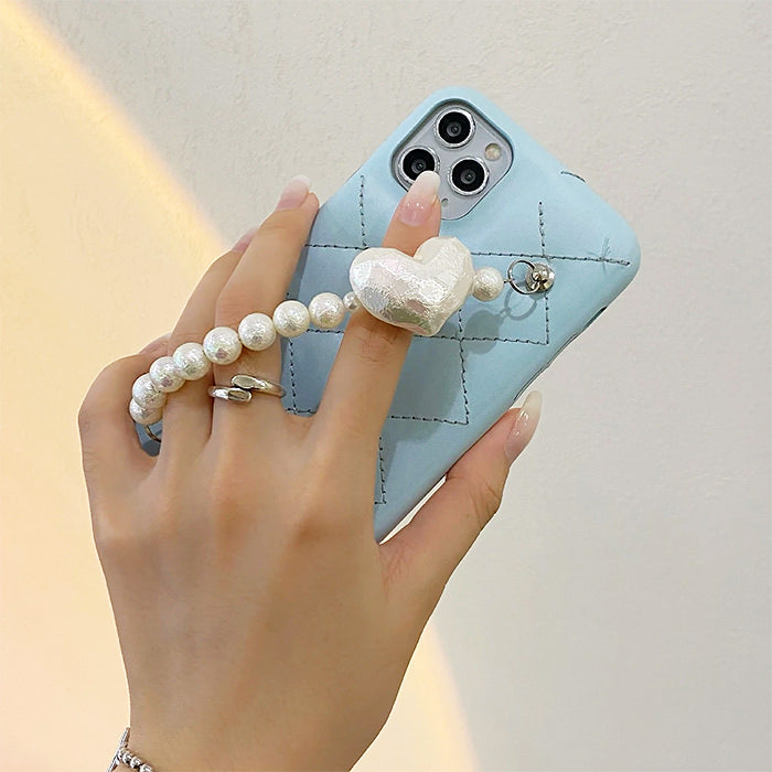 Style Core Aesthetics, New Style Trends - Baby Blue Pearl Chain iPhone Case Style Core Aesthetics, New Style Trends - Baby Blue Pearl Chain iPhone Case