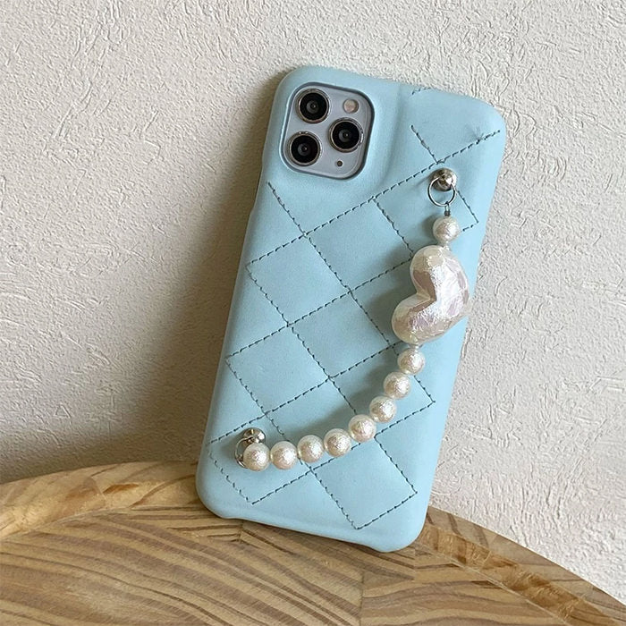 Style Core Aesthetics, New Style Trends - Baby Blue Pearl Chain iPhone Case Style Core Aesthetics, New Style Trends - Baby Blue Pearl Chain iPhone Case