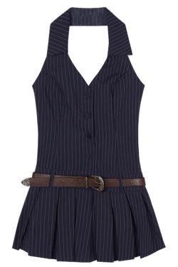 Style Core Aesthetics, New Style Trends - Baby Lies Halter Striped Dress