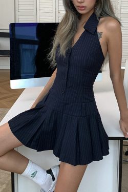 Style Core Aesthetics, New Style Trends - Baby Lies Halter Striped Dress